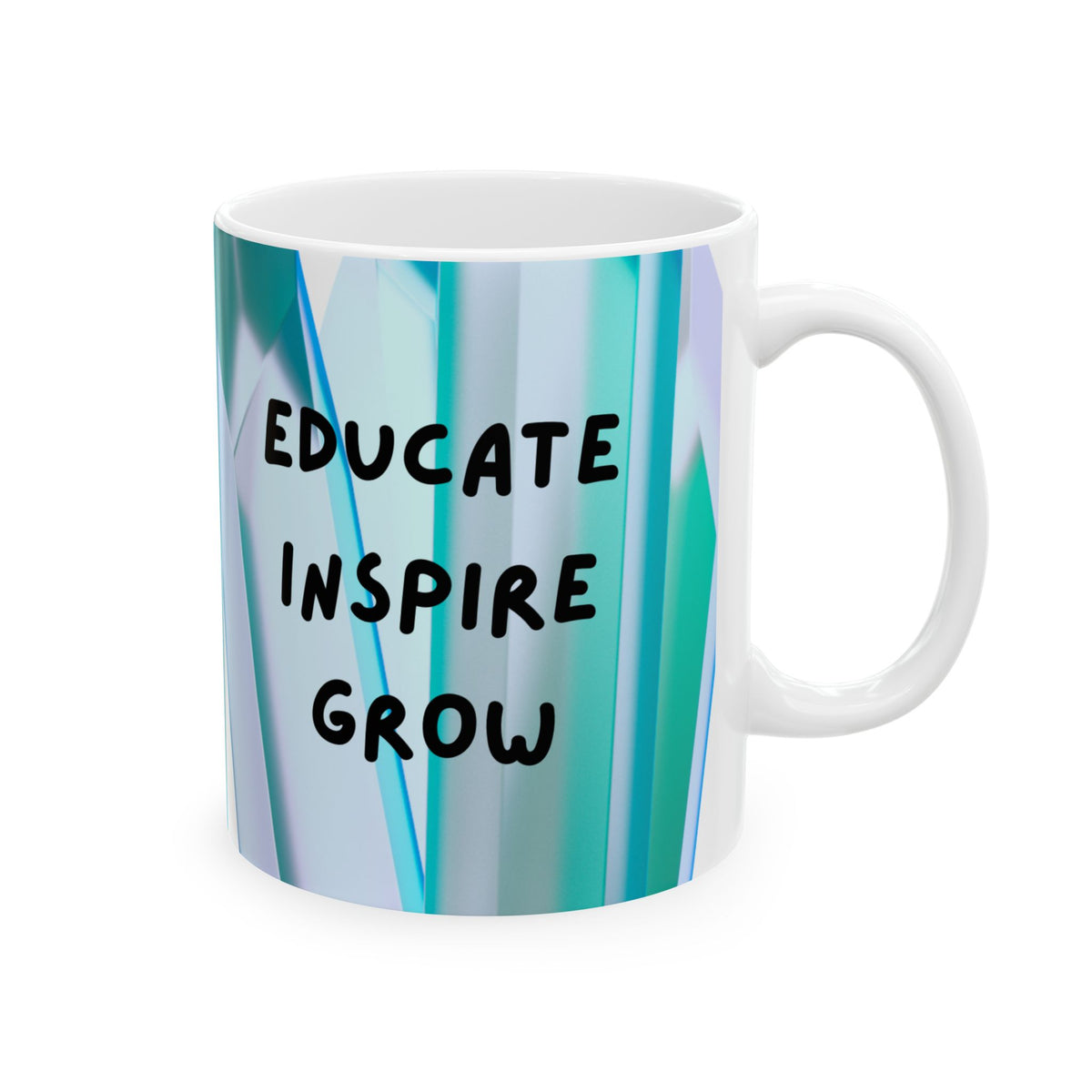 Geometric Teal Abstract Ceramic Mug
