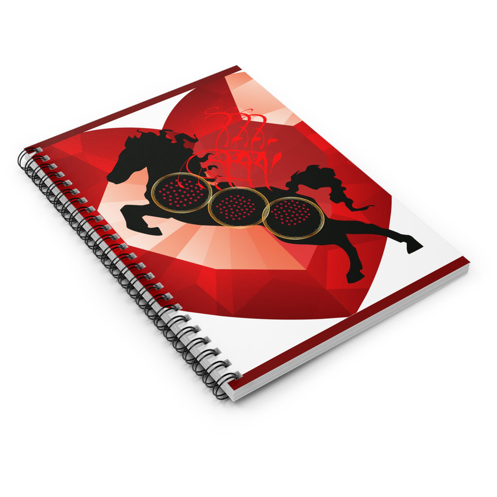Romantic Horseback Riding Heart Spiral Notebook