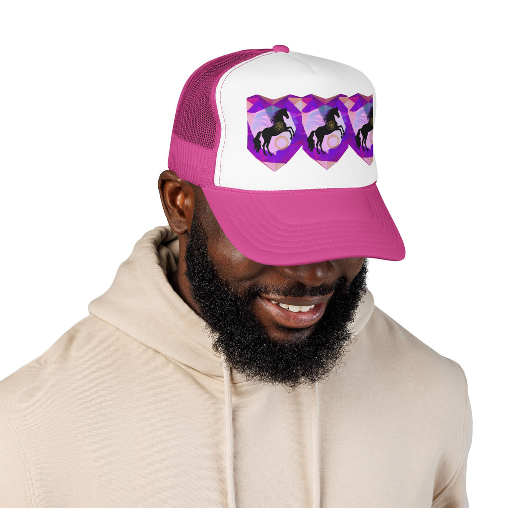 Mystical Black Cat Foam Trucker Hat