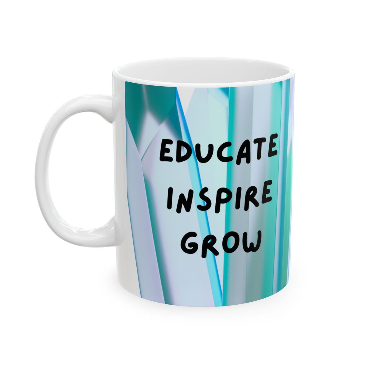 Geometric Teal Abstract Ceramic Mug