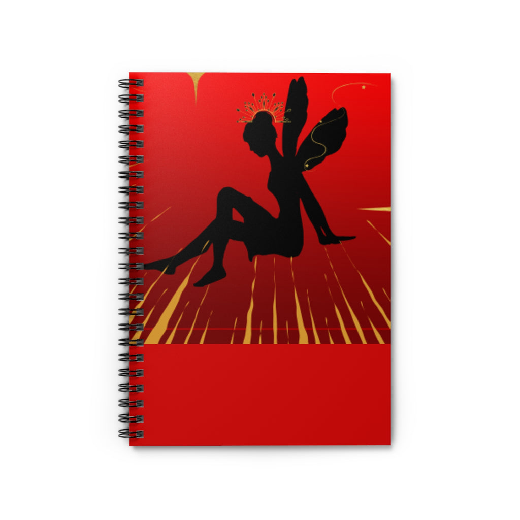 Red Fairy Silhouette Spiral Notebook