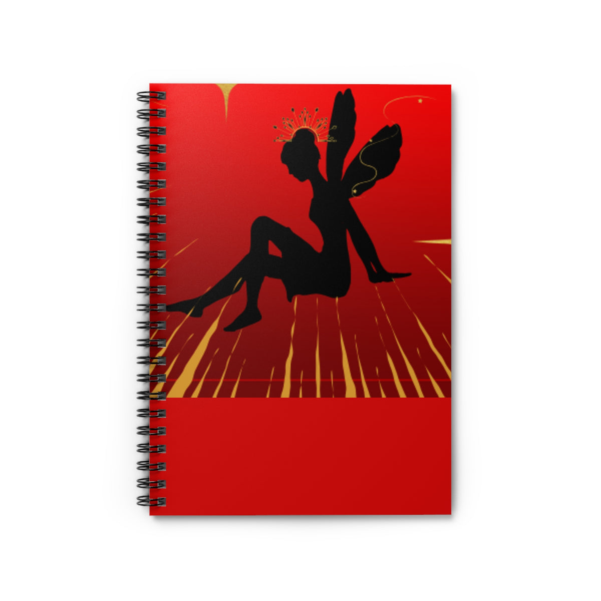 Red Fairy Silhouette Spiral Notebook