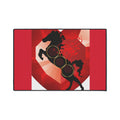 Heavy Duty Floor Mat – Red Black Gothic Rock Horse Design
