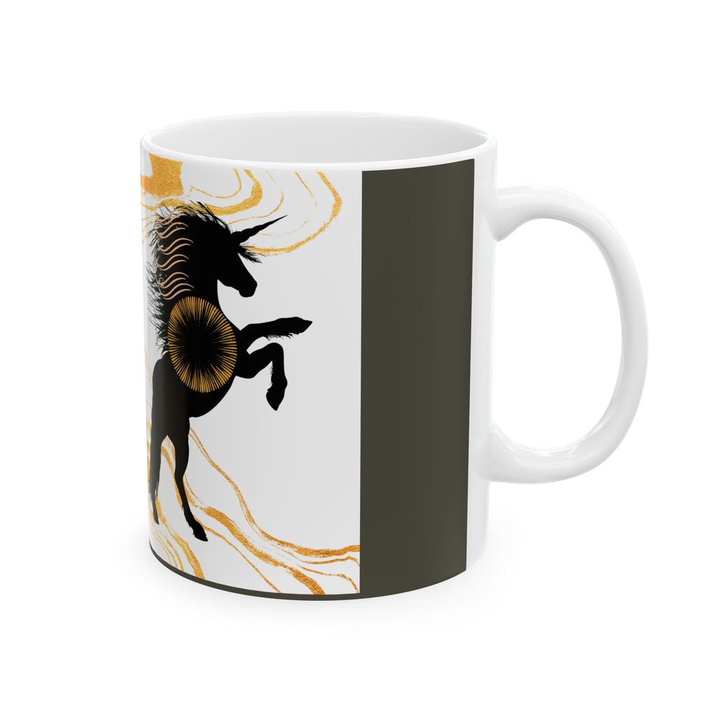 Abstract Black Horse Ceramic Mug