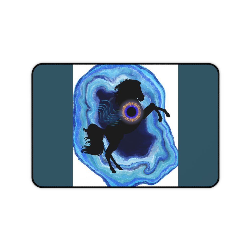 Mystic Unicorn Desk Mat — Blue Geode Mouse Pad
