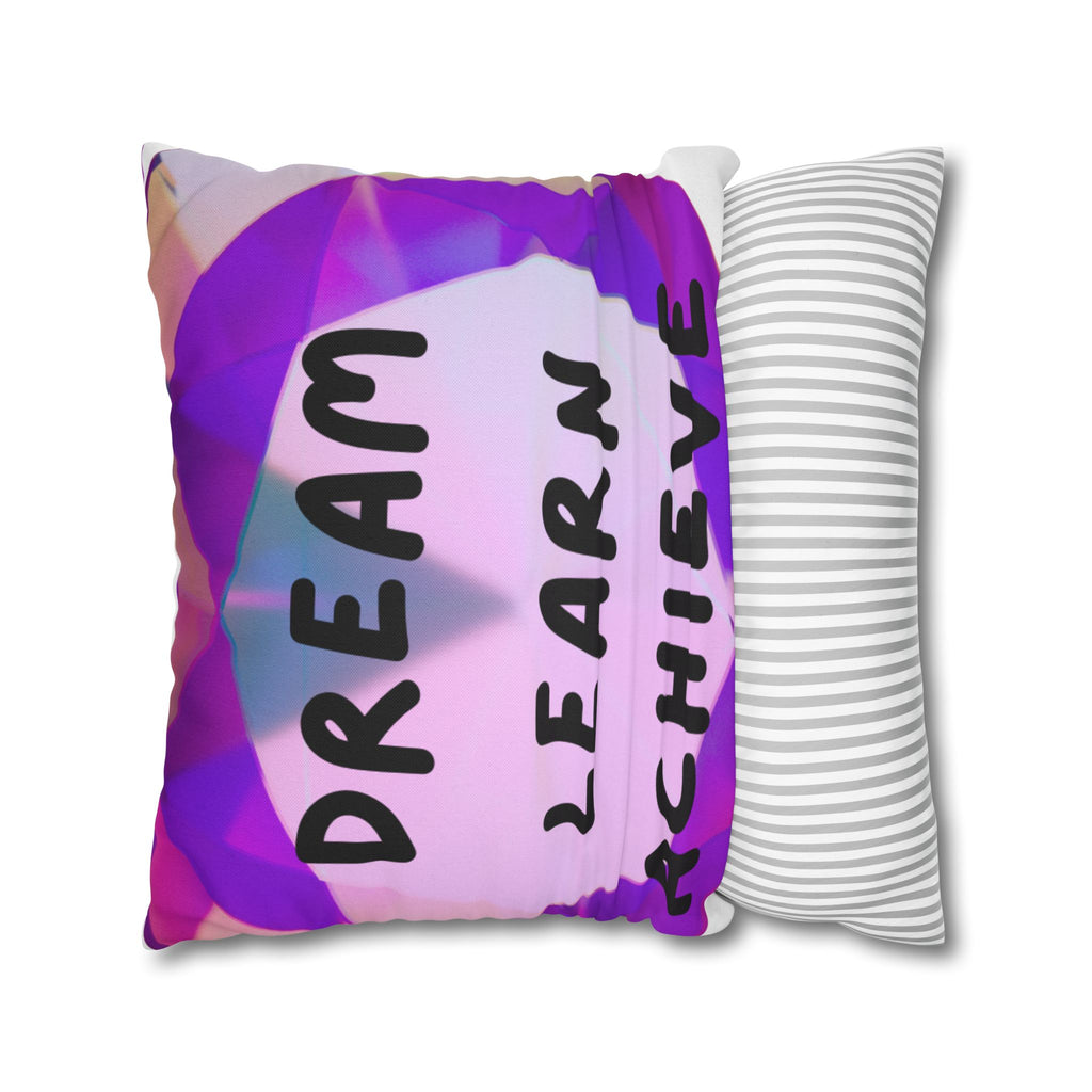 Dream Learn Achieve Inspirational Square Pillowcase