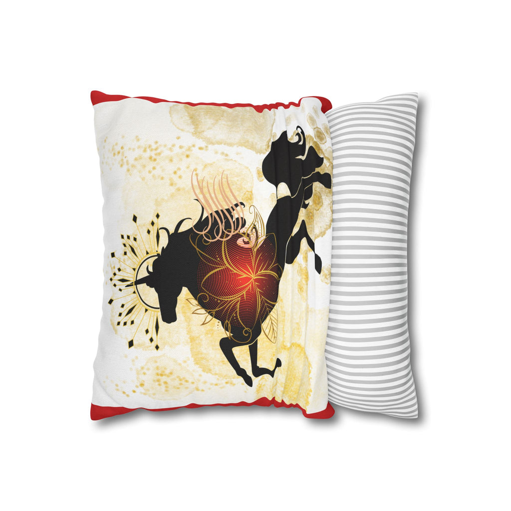 Mystical Black Horse Square Pillowcase