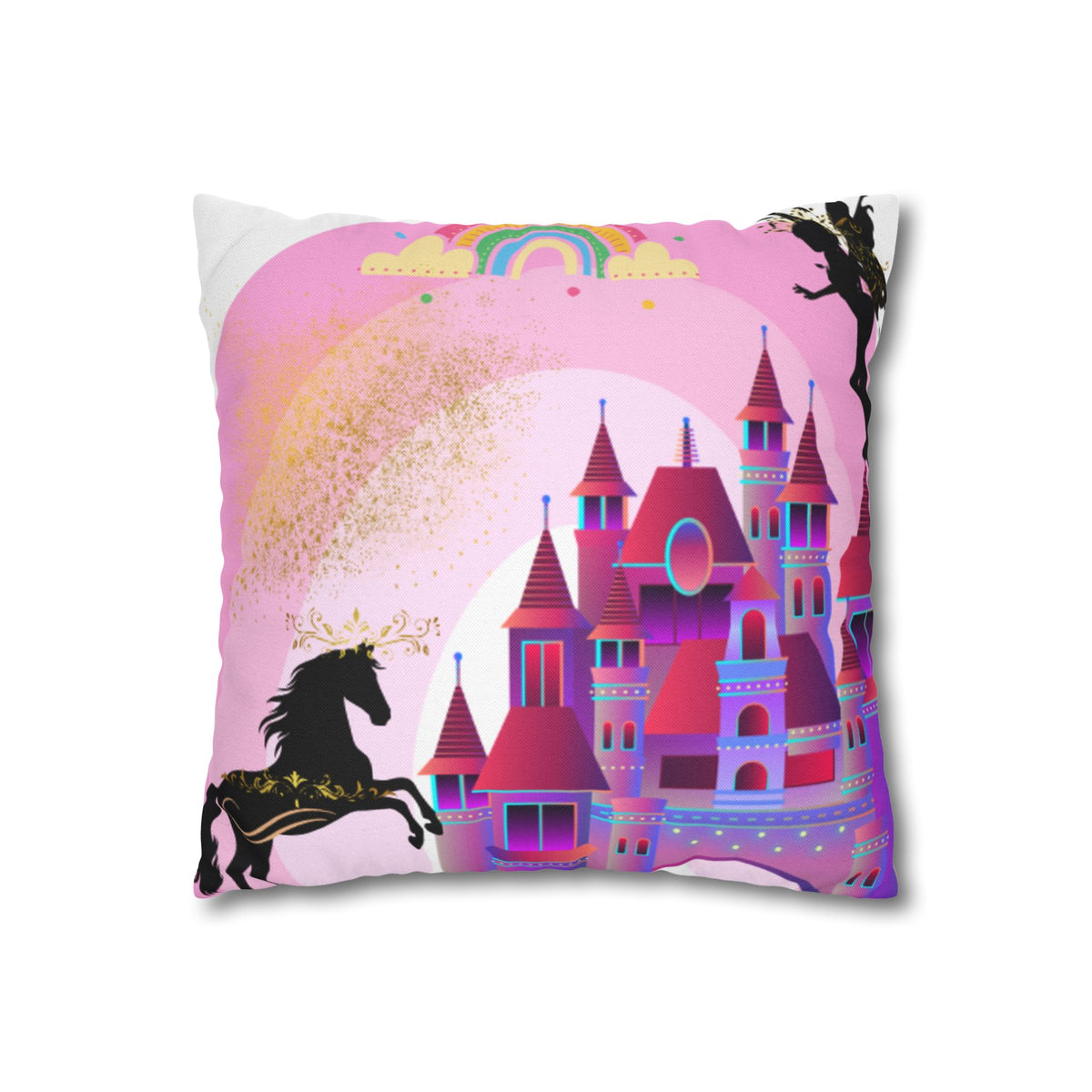 Enchanted Castle Unicorn Square Pillowcase