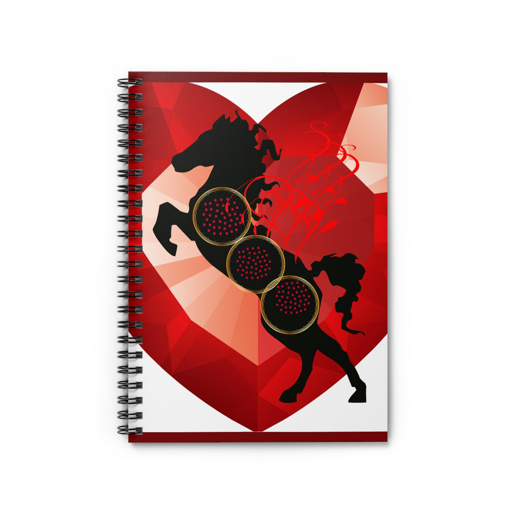 Romantic Horseback Riding Heart Spiral Notebook