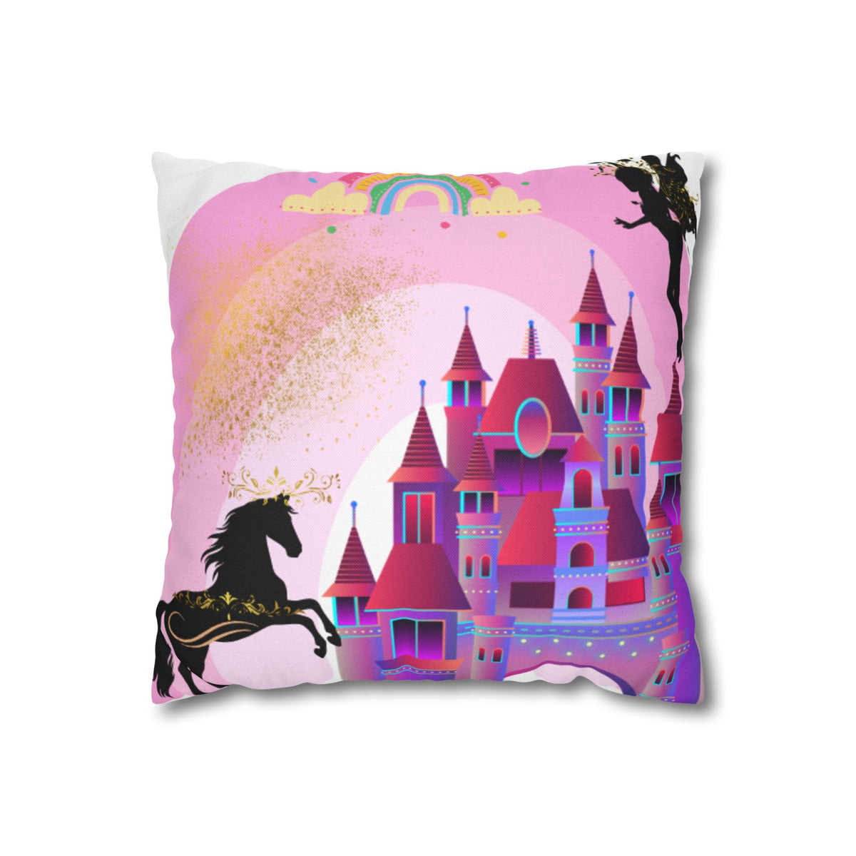 Enchanted Castle Unicorn Square Pillowcase