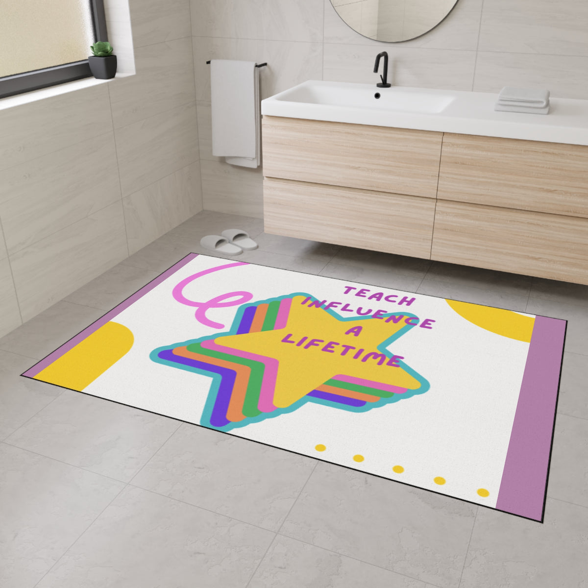 Heavy Duty Floor Mat – Teach, Influence, a Lifetime Teacher Appreciation Design