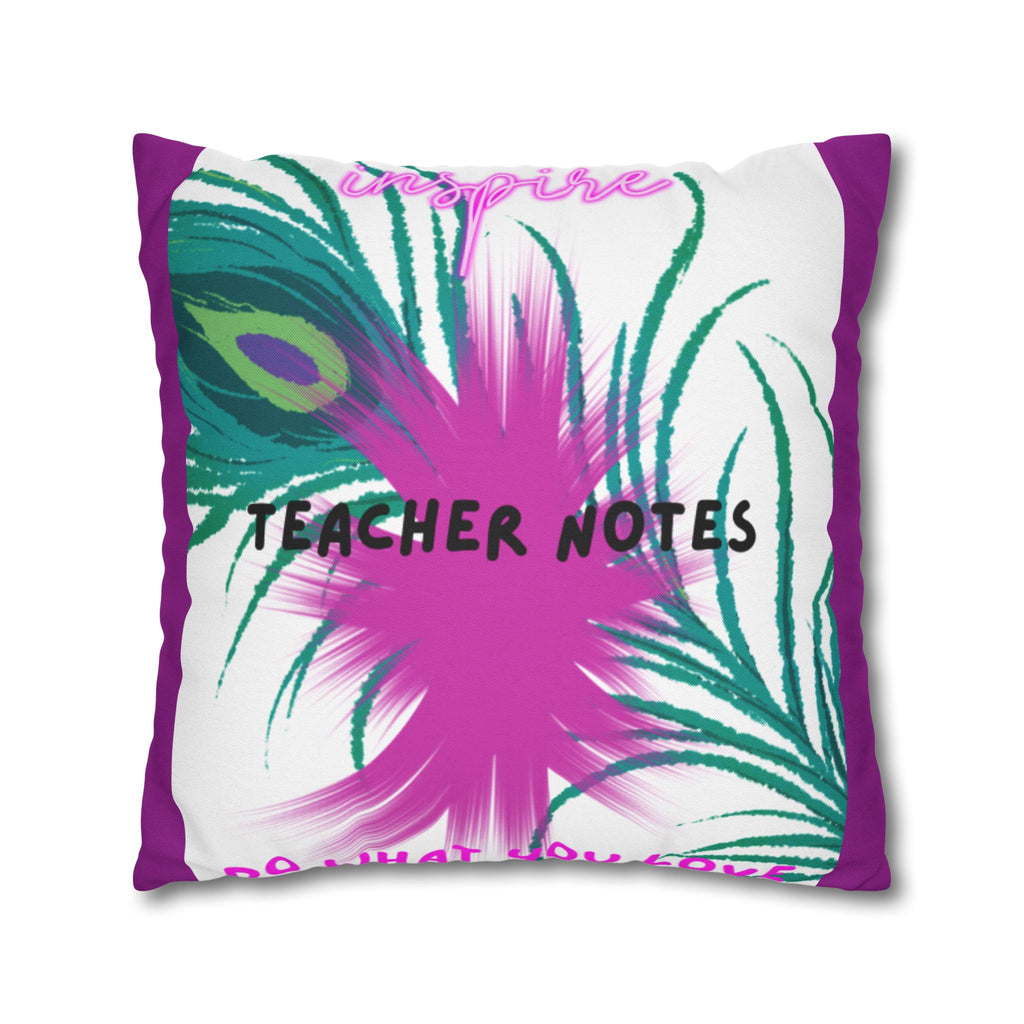 Teacher Notes Tropical Floral Square Pillowcase