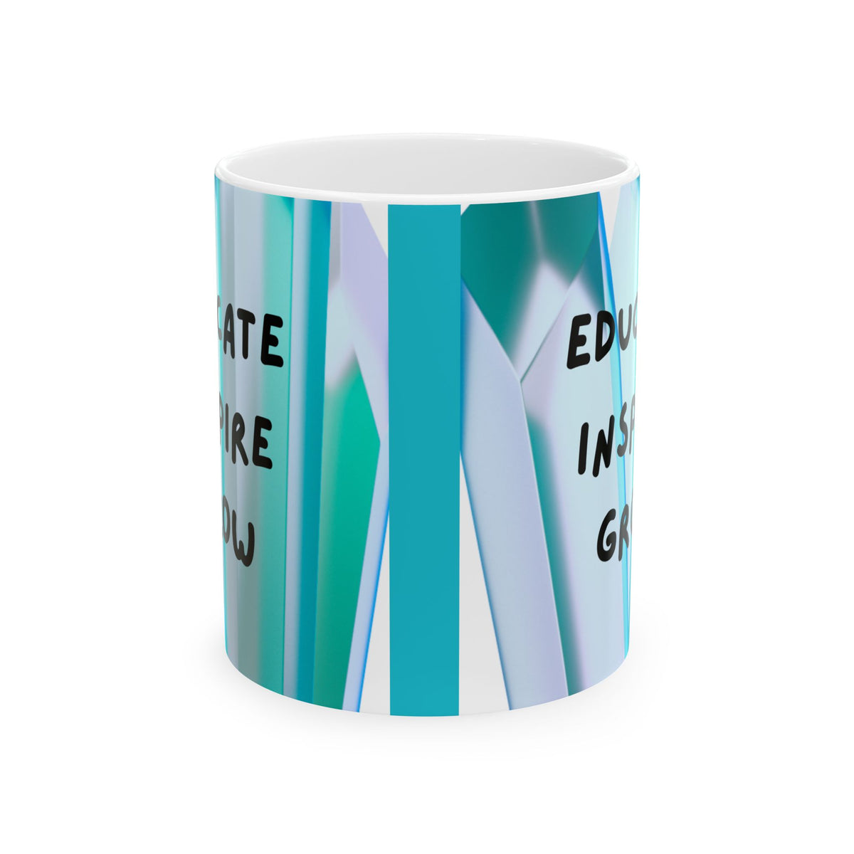 Geometric Teal Abstract Ceramic Mug