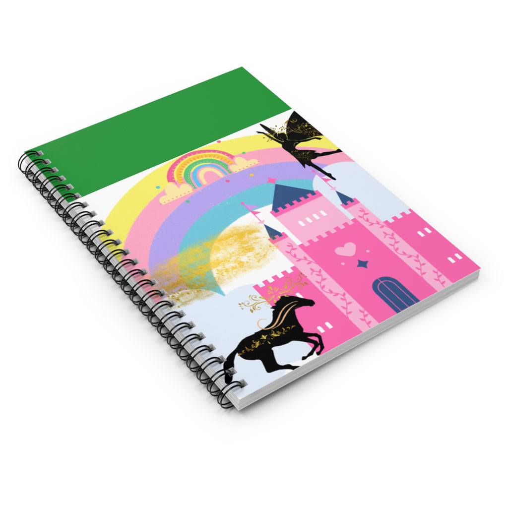 Fairytale Castle Rainbow Spiral Notebook