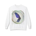 Butterfly Orb Crewneck Sweatshirt — Blue Butterfly Art Sweatshirt