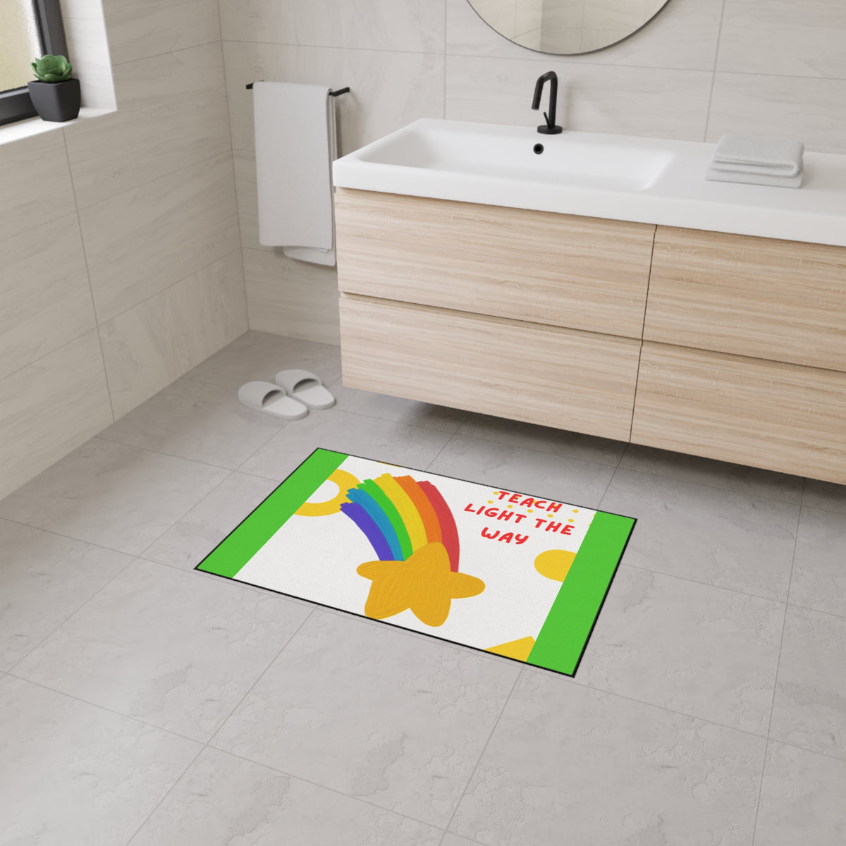 Teach Light the Way Rainbow Star Floor Mat