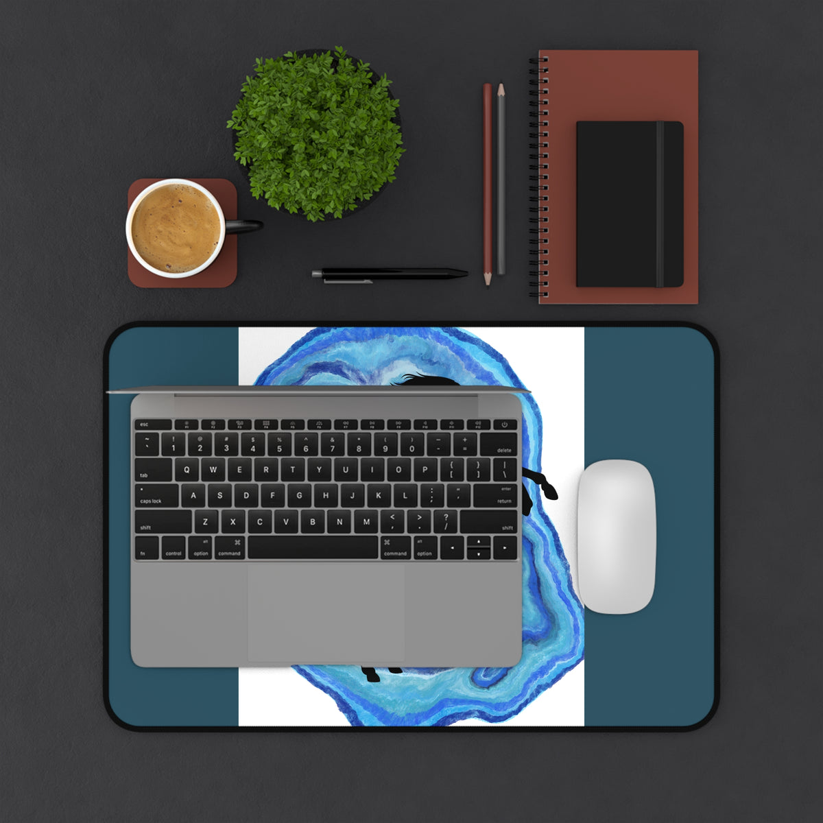 Mystic Unicorn Desk Mat — Blue Geode Mouse Pad