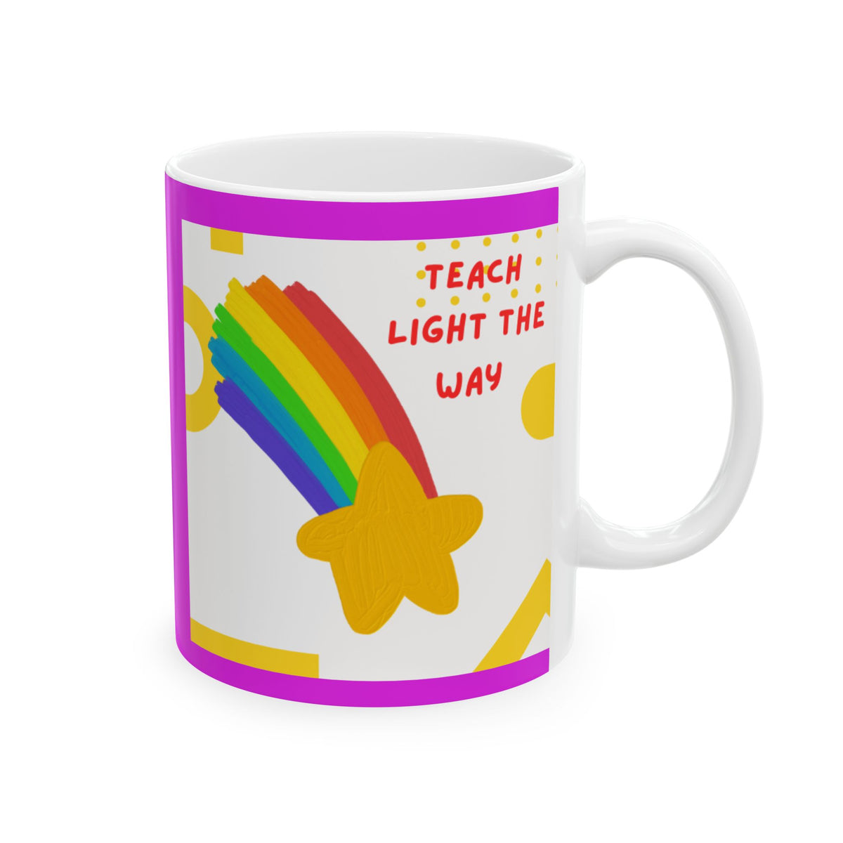 Ceramic Mug with Colorful Rainbow and Positive Quote Design