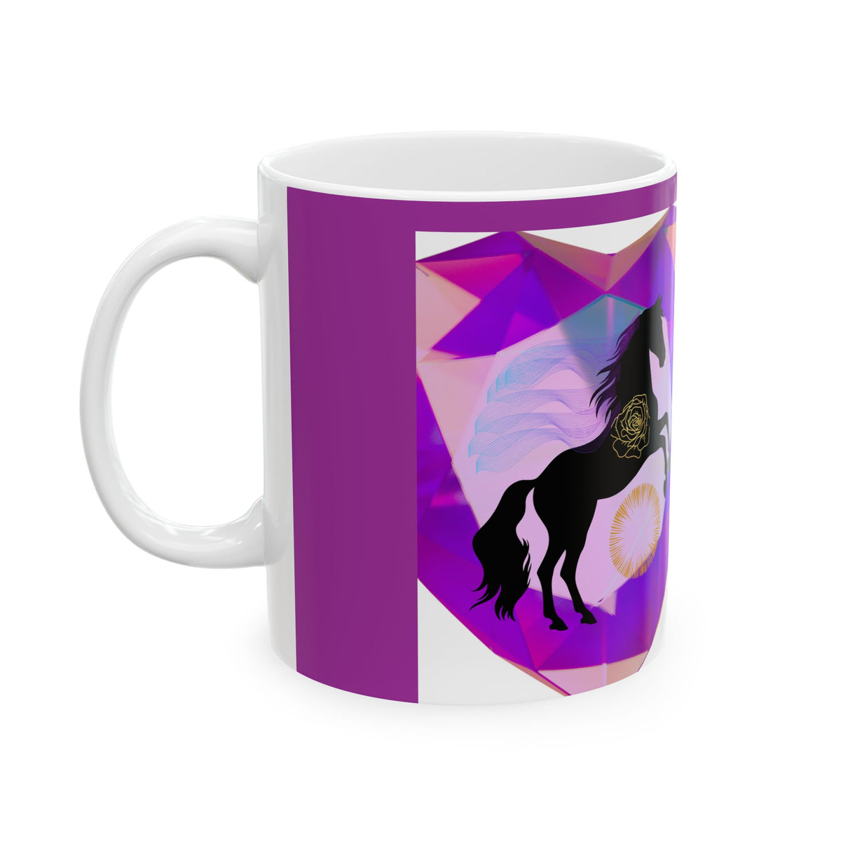 Mystical Horse Geometric Ceramic Mug