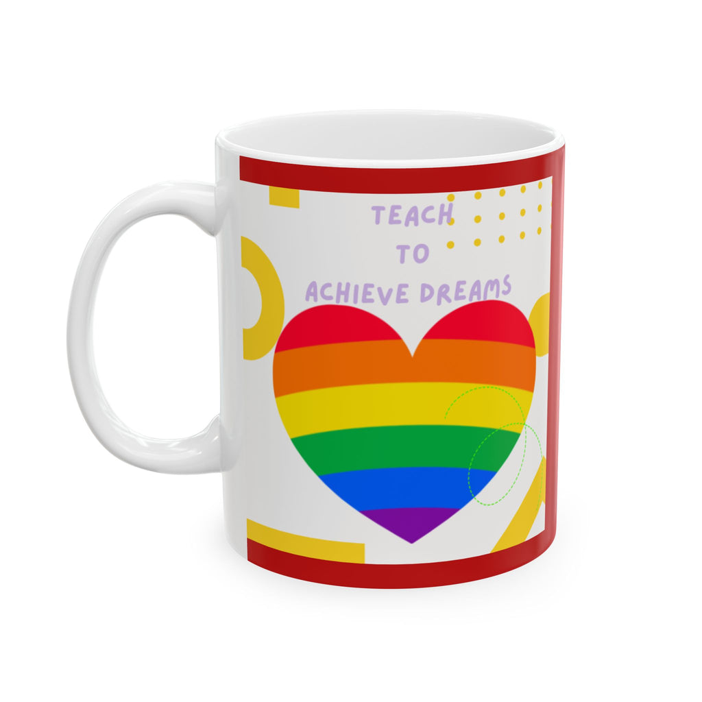 Pride Rainbow Heart Ceramic Mug
