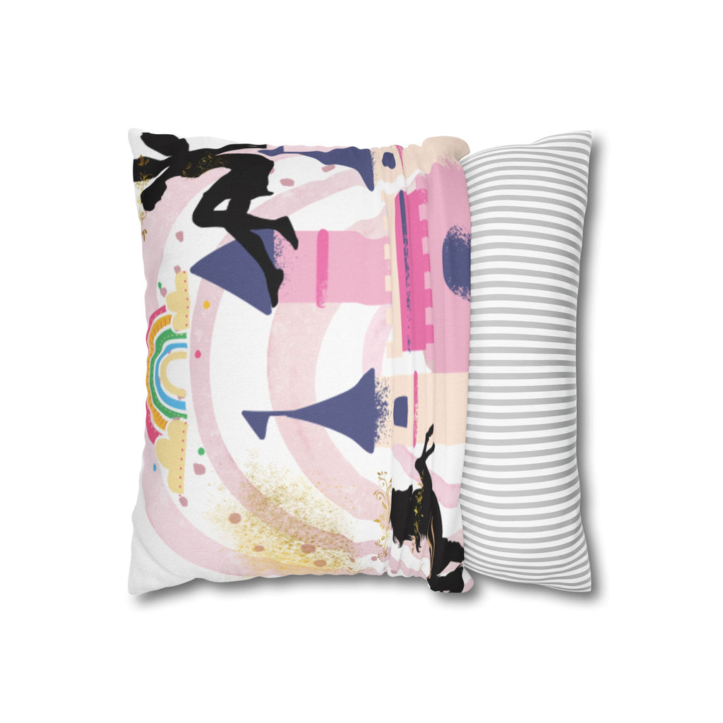 Fairytale Castle Rainbow Square Pillowcase