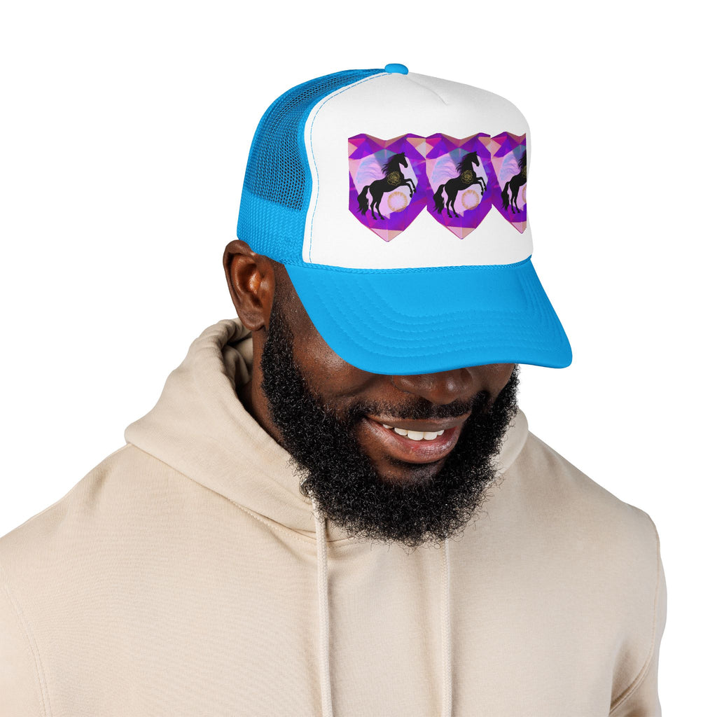 Mystical Black Cat Foam Trucker Hat