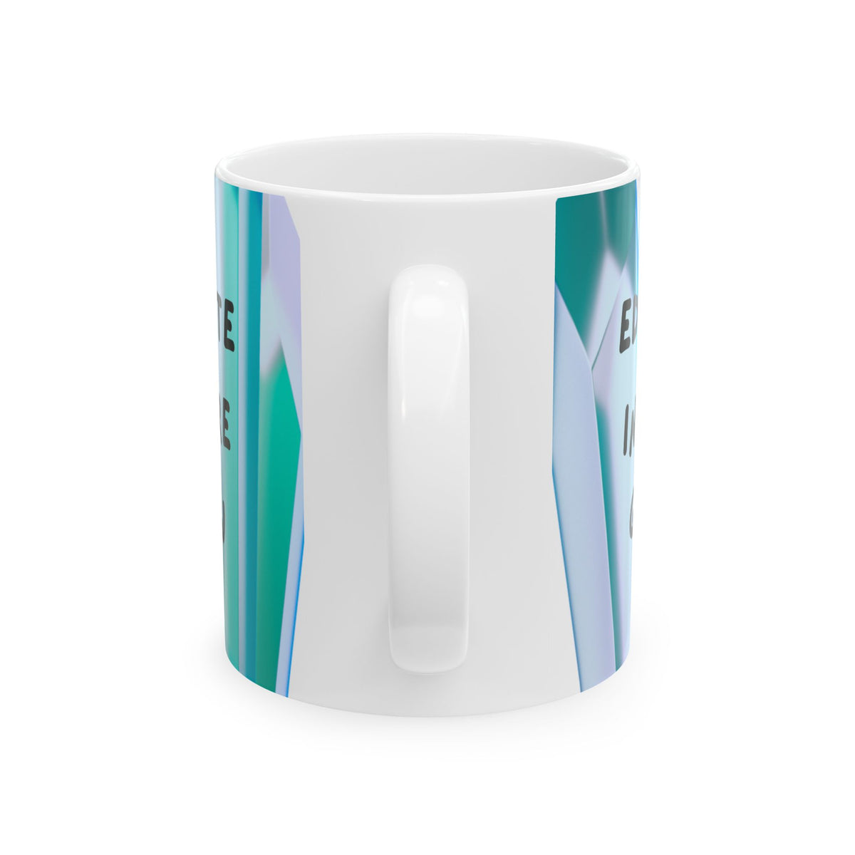 Geometric Teal Abstract Ceramic Mug