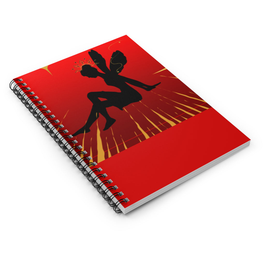 Red Fairy Silhouette Spiral Notebook