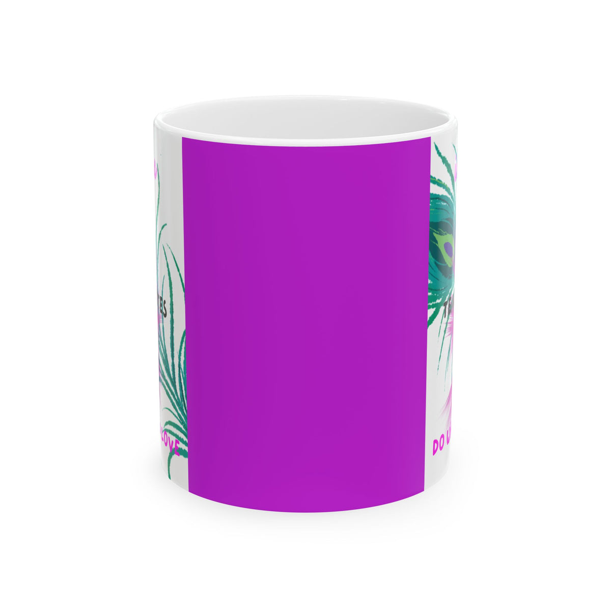 Peacock Feather Love Ceramic Mug