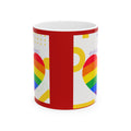 Pride Rainbow Heart Ceramic Mug