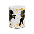 Abstract Black Horse Ceramic Mug