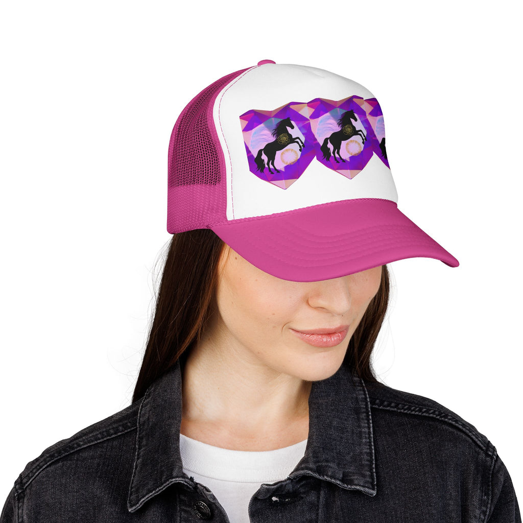 Mystical Black Cat Foam Trucker Hat