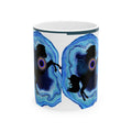 Mystical Black Cat and Blue Agate Ceramic Mug