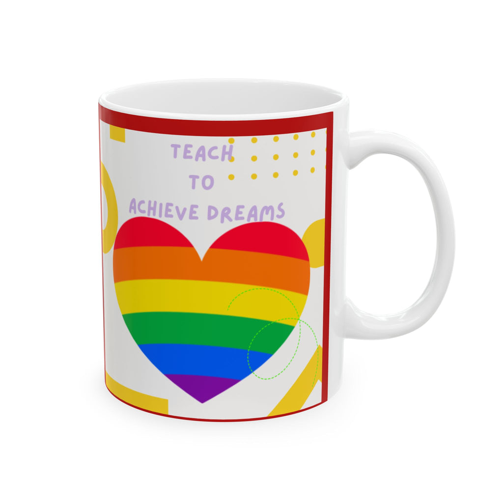 Pride Rainbow Heart Ceramic Mug