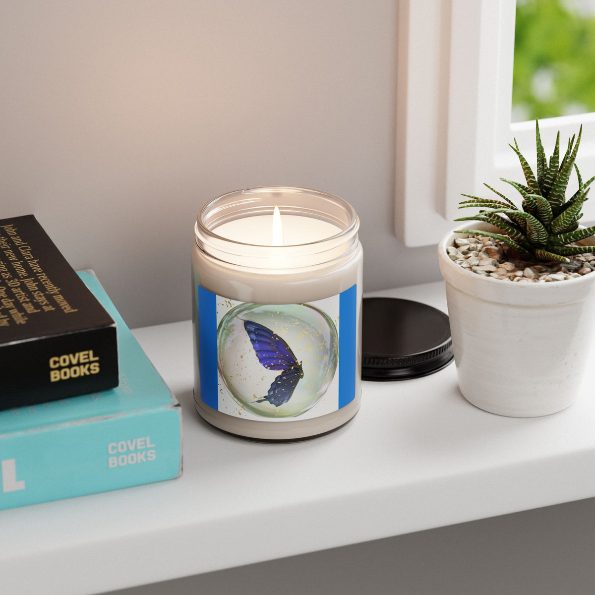 Purple Butterfly Scented Soy Candle
