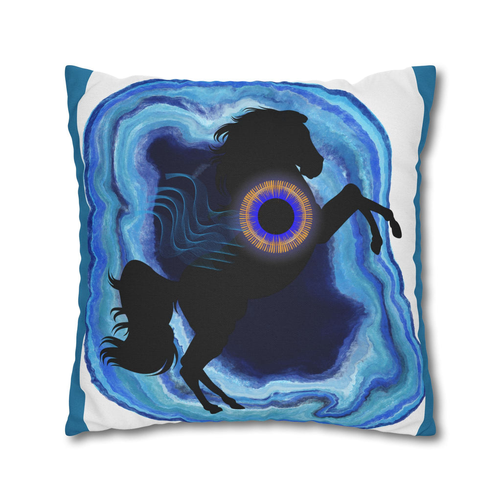 Mystical Blue Horse Square Pillowcase