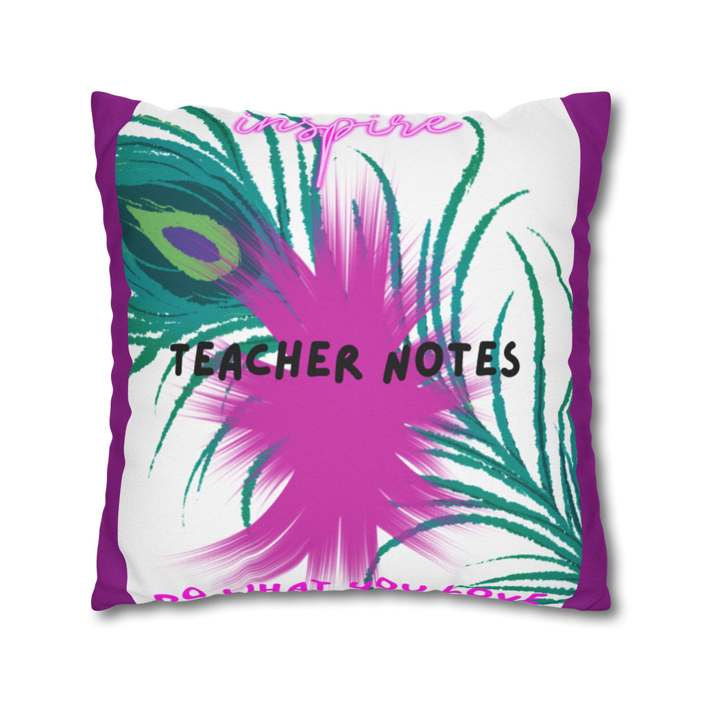 Teacher Notes Tropical Floral Square Pillowcase