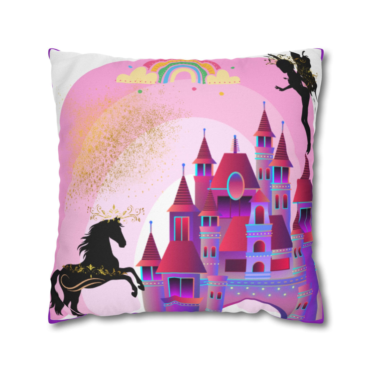Enchanted Castle Unicorn Square Pillowcase