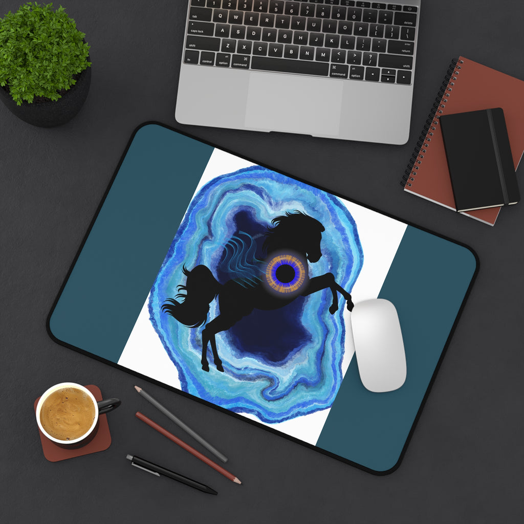 Mystic Unicorn Desk Mat — Blue Geode Mouse Pad