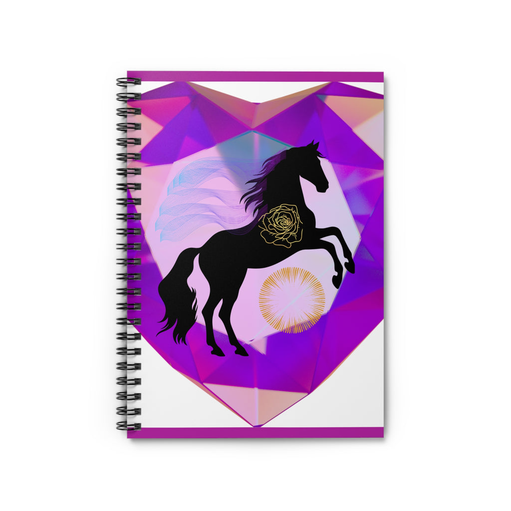 Geometric Black Horse Spiral Notebook