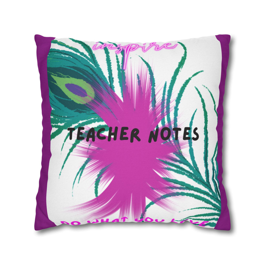 Teacher Notes Tropical Floral Square Pillowcase