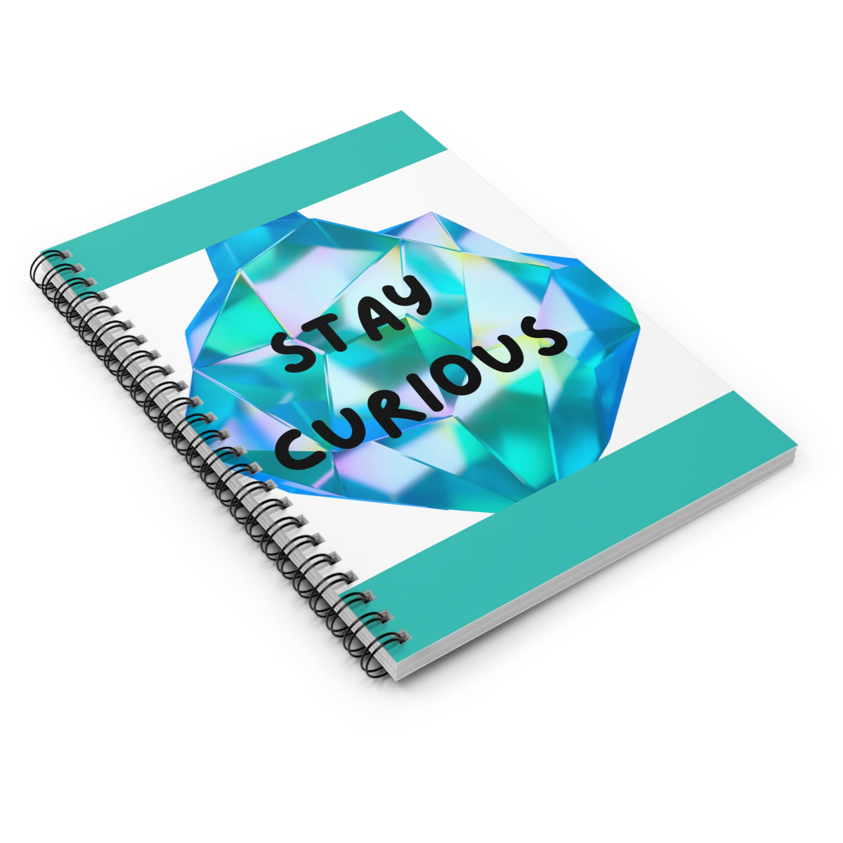 Stay Curious Geometric Crystal Spiral Notebook