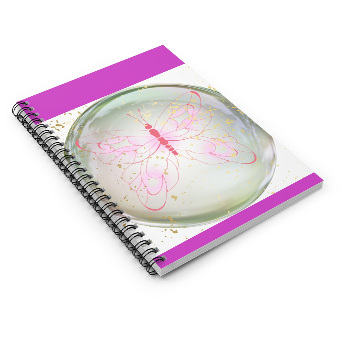 Pink Butterfly Spiral Notebook