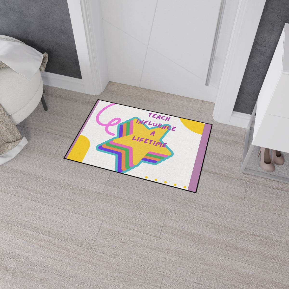 Heavy Duty Floor Mat – Teach, Influence, a Lifetime Teacher Appreciation Design