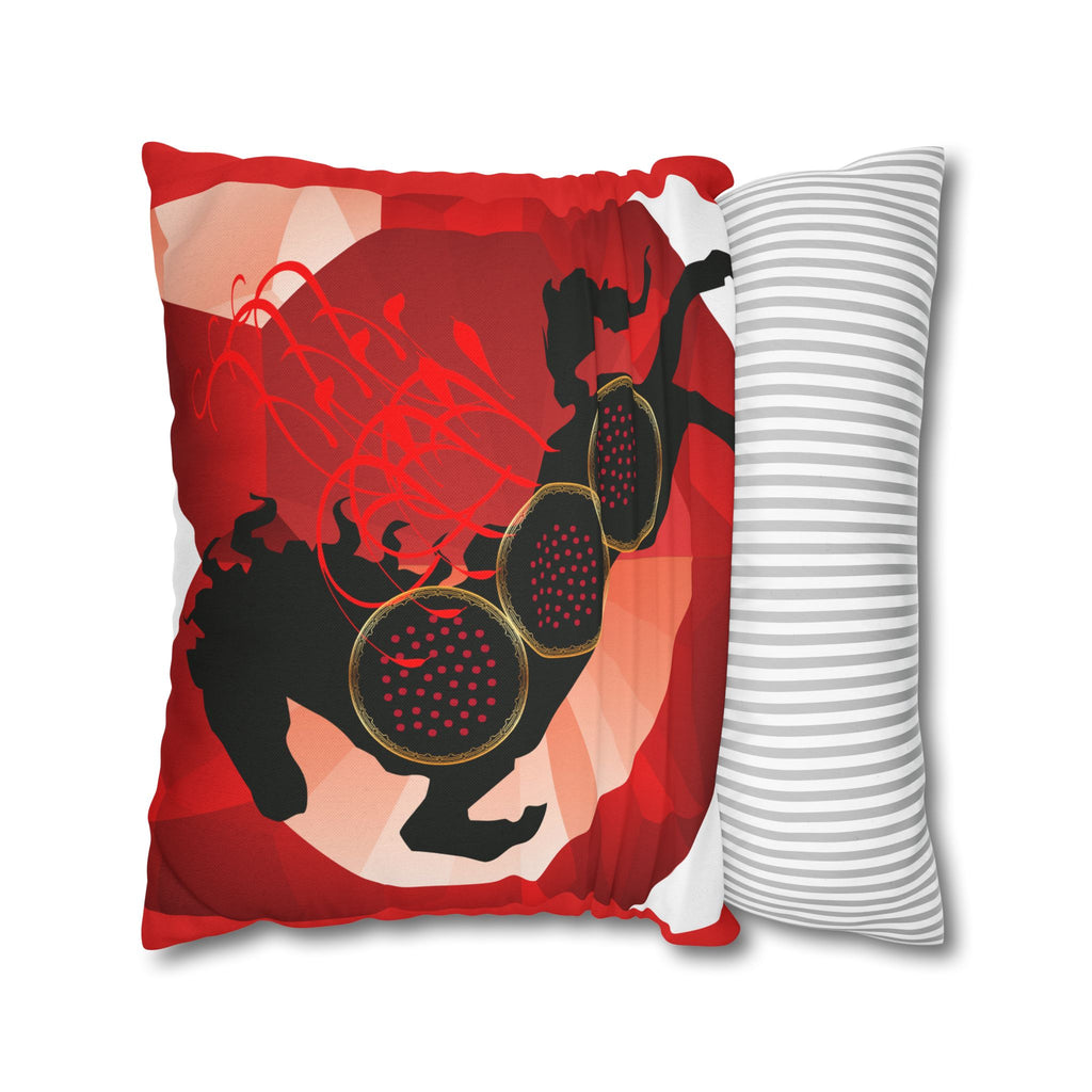 Square Pillowcase – Dynamic Breakdance DJ Music Design