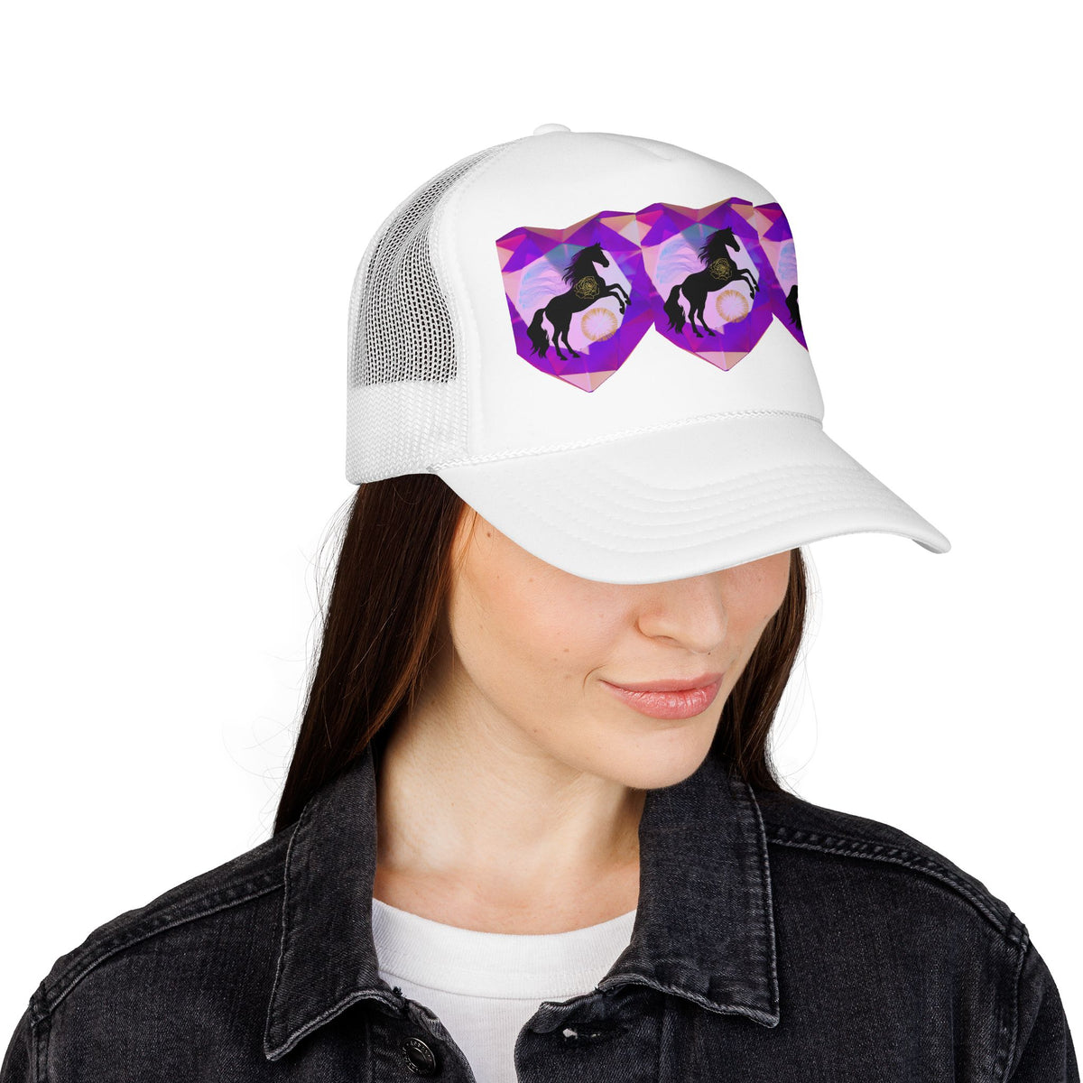 Mystical Black Cat Foam Trucker Hat