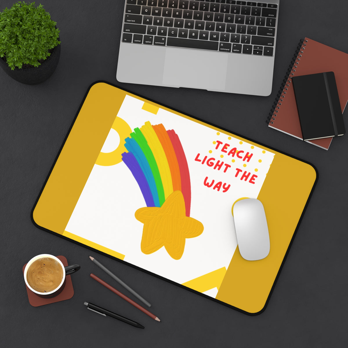 Teach Light the Way Rainbow Star Desk Mat