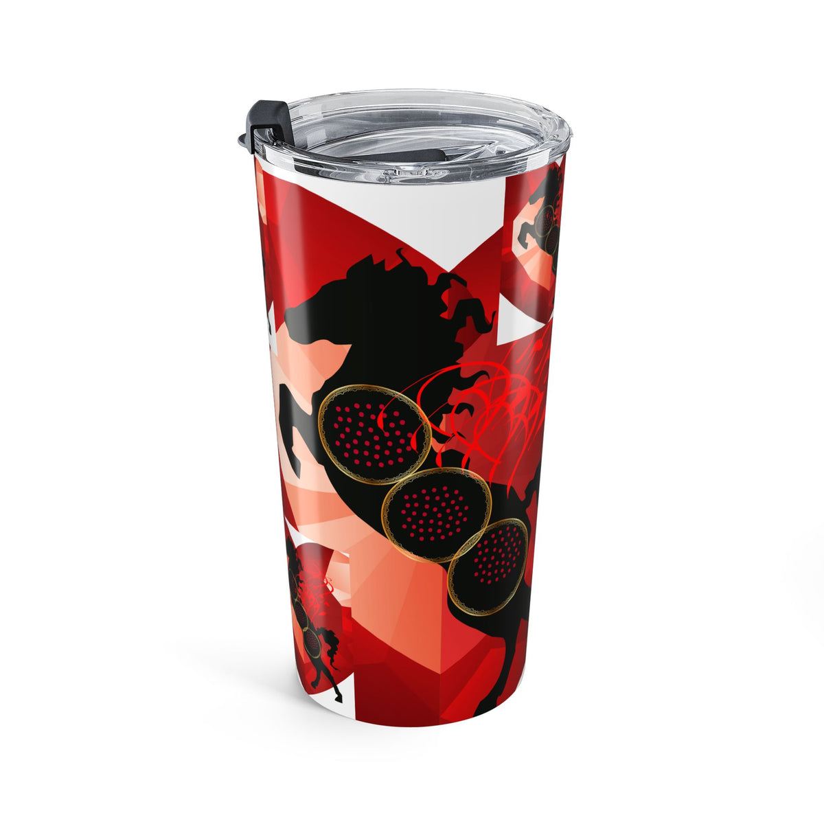20oz Red Black Horse Tumbler
