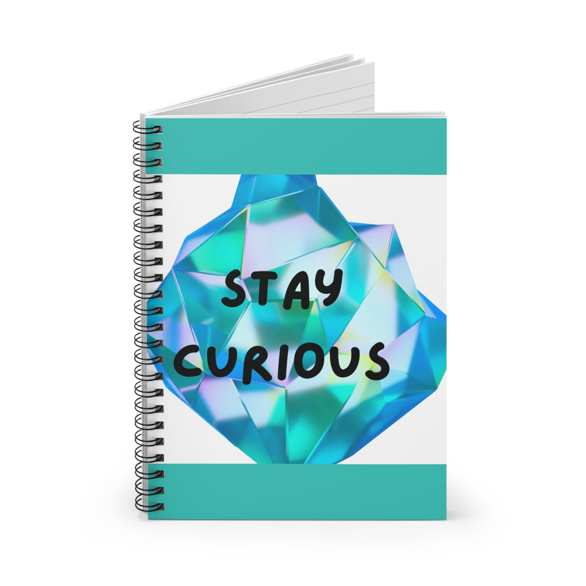 Stay Curious Geometric Crystal Spiral Notebook