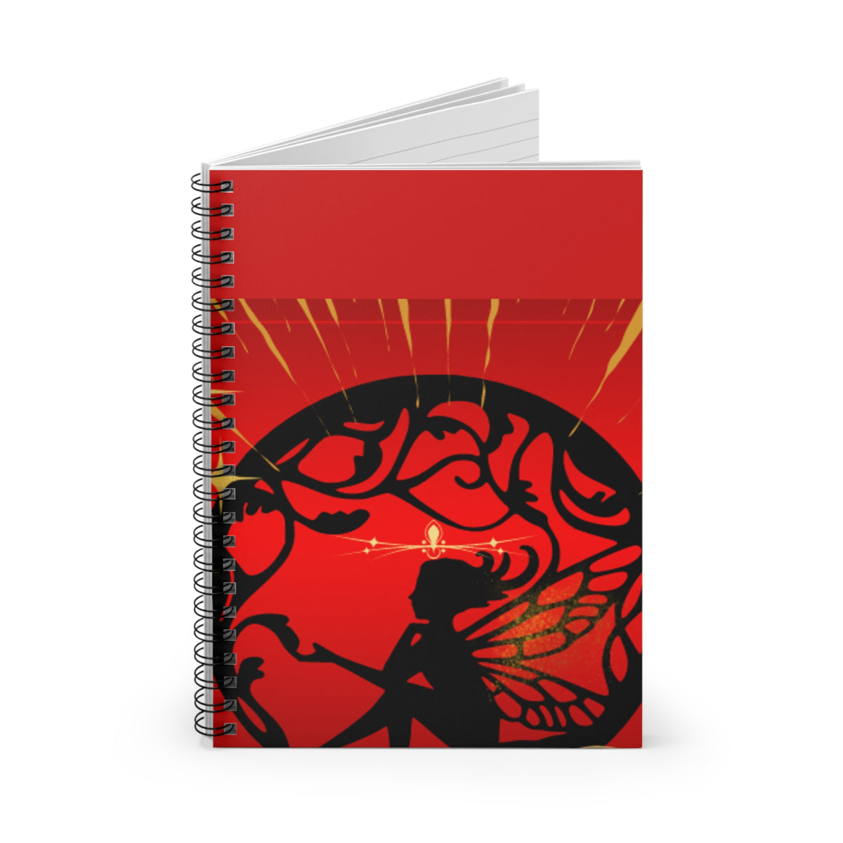 Red Fantasy Fairy Spiral Notebook